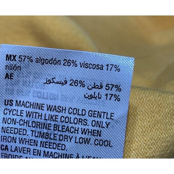 Karen Scott Cardigan Sweater Mango Yellow Size L Large Button Crew Neck - Picture 6 of 6